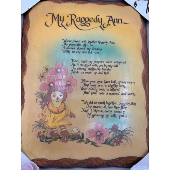 Vtg 3 Pc Plaque My Raggedy Ann Patty Cake Horsey Wood Wall Decor Nursery - Picture 4 of 6